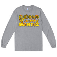 Heather Grey Childhood Cancer Awareness Long Sleeve Tee - texasbilliewilder