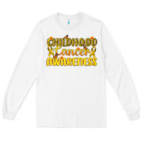 White Childhood Cancer Awareness Long Sleeve Tee - texasbilliewilder