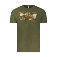 Vintage Olive skeleton hands coffee cups Vintage Tee - texasbilliewilder