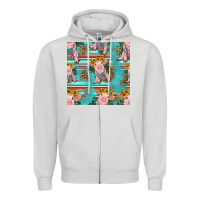 Dove Grey turquoise baby pig seamless pattern Zipper Hoodie - HRA Design Shop