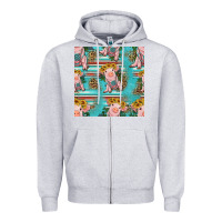 Heather Grey turquoise baby pig seamless pattern Zipper Hoodie - HRA Design Shop