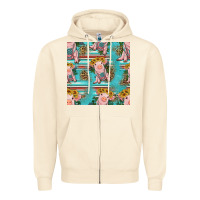 Sandshell turquoise baby pig seamless pattern Zipper Hoodie - HRA Design Shop