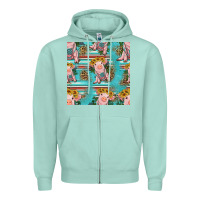 Seafoam turquoise baby pig seamless pattern Zipper Hoodie - HRA Design Shop