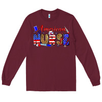 Burgundy American nurse Long Sleeve Tee - Zillion Design Studio