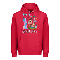 Cardinal my 1 st birthday with little cute cow Premium Hoodie - NancyCooperArtShop