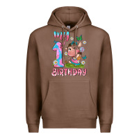 Chestnut my 1 st birthday with little cute cow Premium Hoodie - NancyCooperArtShop