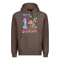 Coffee my 1 st birthday with little cute cow Premium Hoodie - NancyCooperArtShop