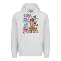 Dove Grey my 1 st birthday with little cute cow Premium Hoodie - NancyCooperArtShop