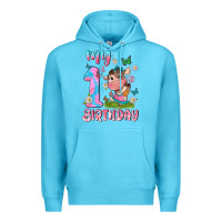Ocean Blue my 1 st birthday with little cute cow Premium Hoodie - NancyCooperArtShop