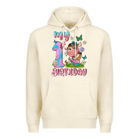 Sandshell my 1 st birthday with little cute cow Premium Hoodie - NancyCooperArtShop
