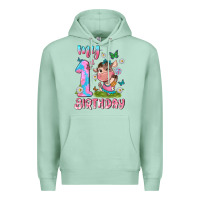 Seafoam my 1 st birthday with little cute cow Premium Hoodie - NancyCooperArtShop
