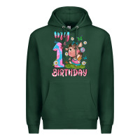 Sports Green my 1 st birthday with little cute cow Premium Hoodie - NancyCooperArtShop