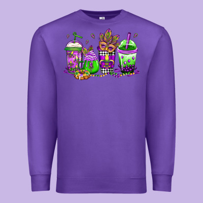 Mardi Gras Coffee Premium Sweatshirt Designed By Jasminsmagicworld