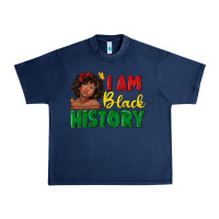 Navy i am black history with afro black girl Urban Heavy Tee - texasbilliewilder