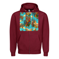 Burgundy poultry animals seamless pattern Zipper Hoodie - HRA Design Shop