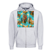 Heather Grey poultry animals seamless pattern Zipper Hoodie - HRA Design Shop