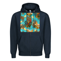 Navy poultry animals seamless pattern Zipper Hoodie - HRA Design Shop
