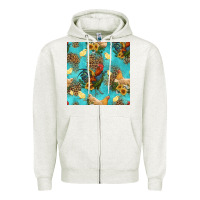 Oatmeal Heather poultry animals seamless pattern Zipper Hoodie - HRA Design Shop