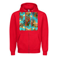 Red poultry animals seamless pattern Zipper Hoodie - HRA Design Shop