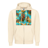 Sandshell poultry animals seamless pattern Zipper Hoodie - HRA Design Shop