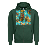 Sports Green poultry animals seamless pattern Zipper Hoodie - HRA Design Shop
