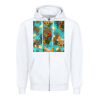 White poultry animals seamless pattern Zipper Hoodie - HRA Design Shop