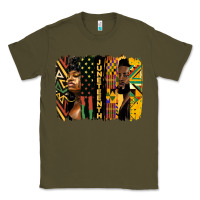 Army Green juneteenth brush stroke Classic Tee - HRA Design Shop
