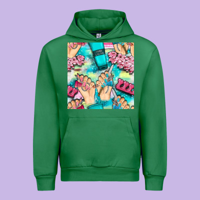 Hand Cream And Nail Tools With Serape And Glitter Seamless Pattern Bbs Urban Hoodie Designed By Bundleandbundleshop