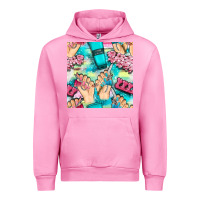Fuchsia Pink hand cream and nail tools with serape and glitter seamless pattern bbs Urban Hoodie - BundleAndBundleShop