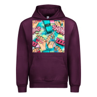 Mauve Wine hand cream and nail tools with serape and glitter seamless pattern bbs Urban Hoodie - BundleAndBundleShop