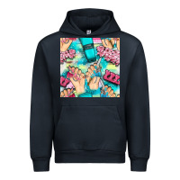 Navy hand cream and nail tools with serape and glitter seamless pattern bbs Urban Hoodie - BundleAndBundleShop