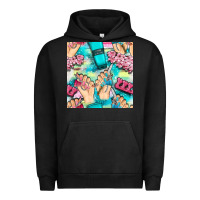 Pigment Black hand cream and nail tools with serape and glitter seamless pattern bbs Urban Hoodie - BundleAndBundleShop
