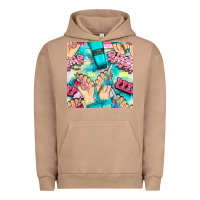 Pigment Burro hand cream and nail tools with serape and glitter seamless pattern bbs Urban Hoodie - BundleAndBundleShop