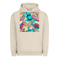 Pigment French Oak hand cream and nail tools with serape and glitter seamless pattern bbs Urban Hoodie - BundleAndBundleShop