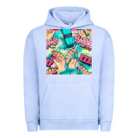 Pigment Grape Ice hand cream and nail tools with serape and glitter seamless pattern bbs Urban Hoodie - BundleAndBundleShop