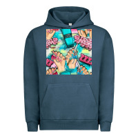 Pigment Midnight Navy hand cream and nail tools with serape and glitter seamless pattern bbs Urban Hoodie - BundleAndBundleShop