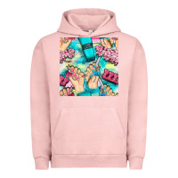 Pigment Salmon hand cream and nail tools with serape and glitter seamless pattern bbs Urban Hoodie - BundleAndBundleShop