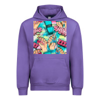 Tulip hand cream and nail tools with serape and glitter seamless pattern bbs Urban Hoodie - BundleAndBundleShop