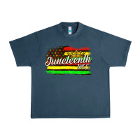 Midnight Navy juneteenth 1865 with crown flag Urban Heavy Tee - texasbilliewilder