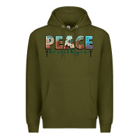 Army Green peace be with you cross Premium Hoodie - NancyCooperArtShop