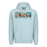 Blue Mist peace be with you cross Premium Hoodie - NancyCooperArtShop