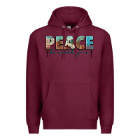 Burgundy peace be with you cross Premium Hoodie - NancyCooperArtShop
