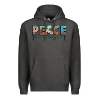 Charcoal Heather peace be with you cross Premium Hoodie - NancyCooperArtShop
