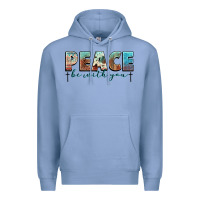 Colony Blue peace be with you cross Premium Hoodie - NancyCooperArtShop