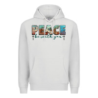 Dove Grey peace be with you cross Premium Hoodie - NancyCooperArtShop