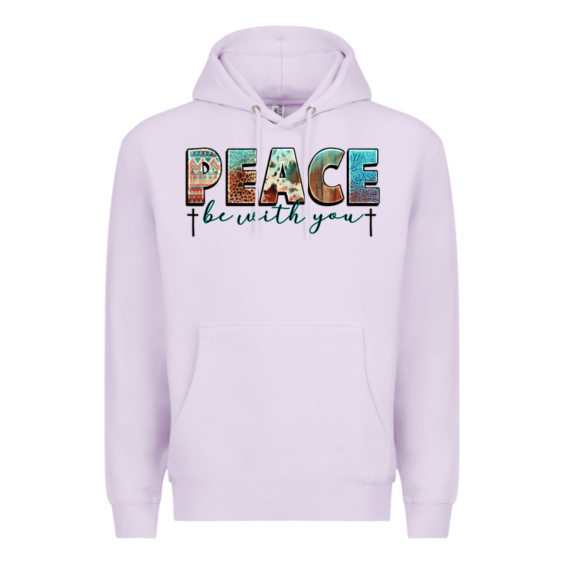 Peace Be With You Cross Premium Hoodie by NancyCooperArtShop | Teevron