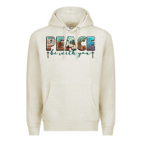 Oatmeal Heather peace be with you cross Premium Hoodie - NancyCooperArtShop