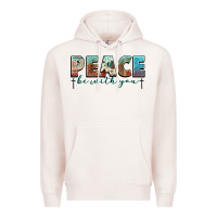Pale Pink peace be with you cross Premium Hoodie - NancyCooperArtShop