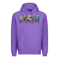 Purple peace be with you cross Premium Hoodie - NancyCooperArtShop