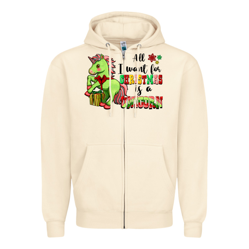 All I Want For Christmas Is A Unicorn Zipper Hoodie by FaDigitalArtStudio | Teevron